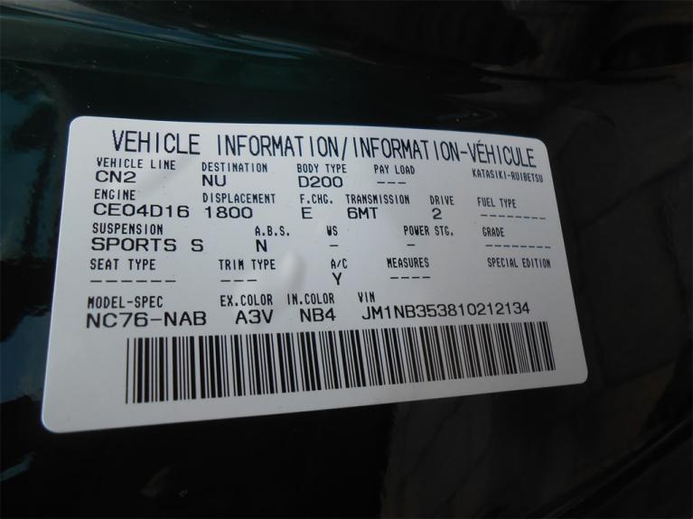VIN: JM1NB353810212134 | Used 2001 Mazda MX-5 Miata For Sale (Sold